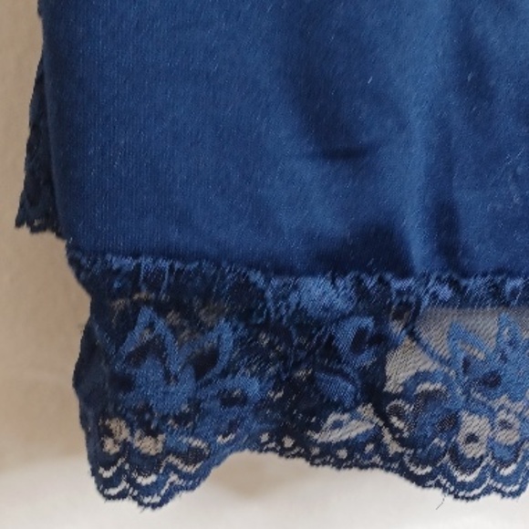 APT 9 Essentials. Floral Lace Jacquard Lace Cami Slip Top. Large. Dark Navy - Picture 6 of 14